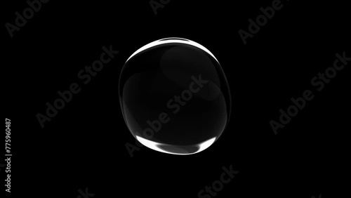 Water element background. Movement of air bubbles on Alpha Channel and Green Screen. Animation seamless loop. 3d render.