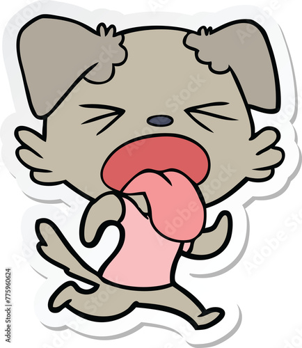 sticker of a cartoon disgusted dog