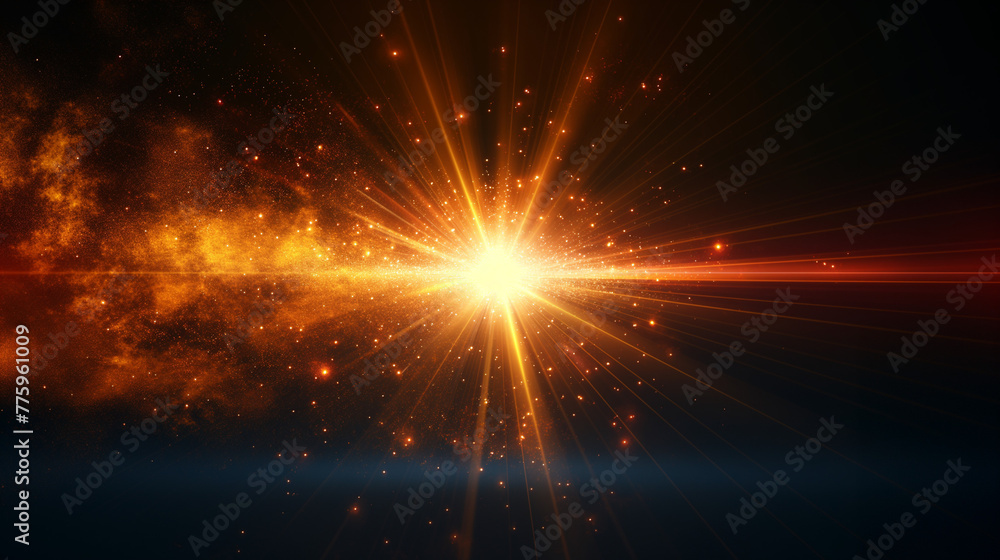 Abstract star or sun. Explosion effect. Fast motion effect. Vector background.