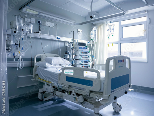 recovery ICU intensive care unit room ward with life support at hospital medical care emergency  photo