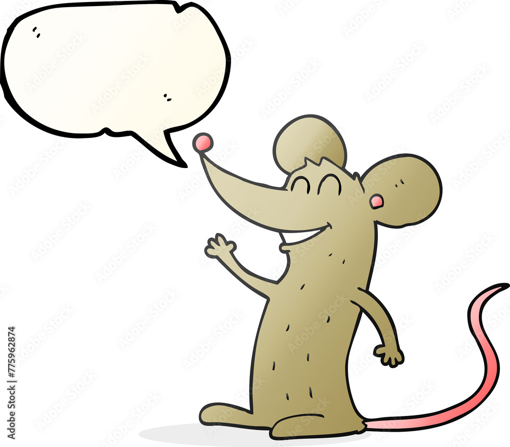 Obraz premium freehand drawn speech bubble cartoon mouse