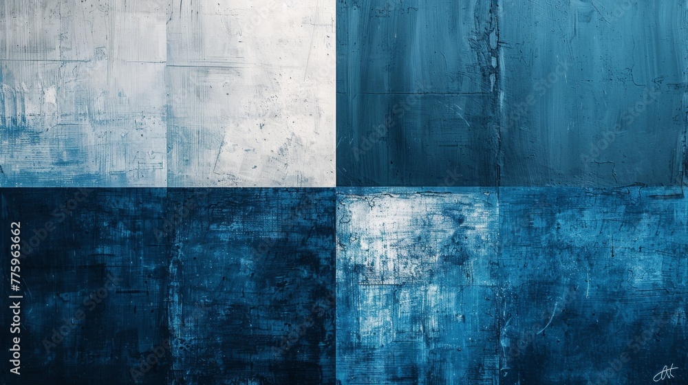 Fototapeta large area color blocks, minimalist abstract style, graphic design poster art,Gaussian blur, grid abstraction, hue changes, solid color block changes