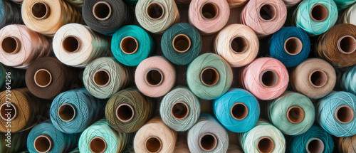 A wide array of textile threads is displayed, offering a full spectrum of colors for art and design applications.