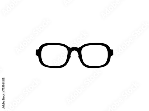 Eye Glasses Silhouette, Front View, Flat Style, can use for Pictogram, Logo Gram, Apps, Art Illustration, Template for Avatar Profile Image, Website, or Graphic Design Element. Vector Illustration