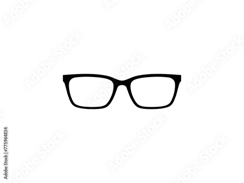 Eye Glasses Silhouette, Front View, Flat Style, can use for Pictogram, Logo Gram, Apps, Art Illustration, Template for Avatar Profile Image, Website, or Graphic Design Element. Vector Illustration