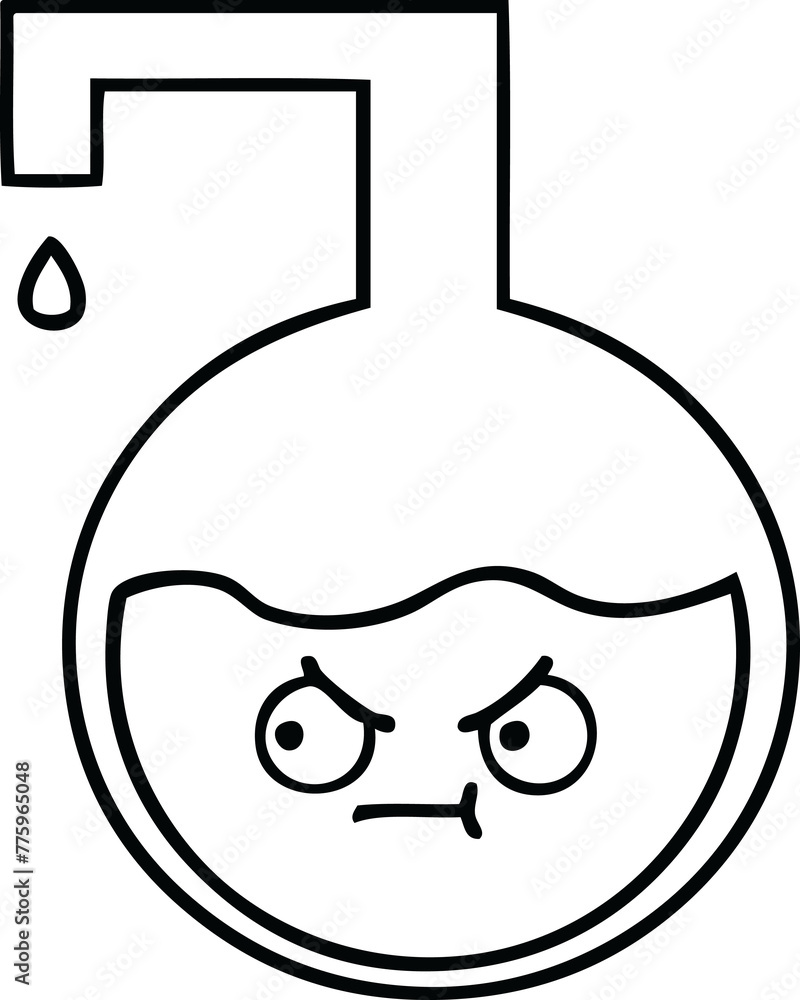 line drawing cartoon of a science experiment line drawing cartoon of a science experiment