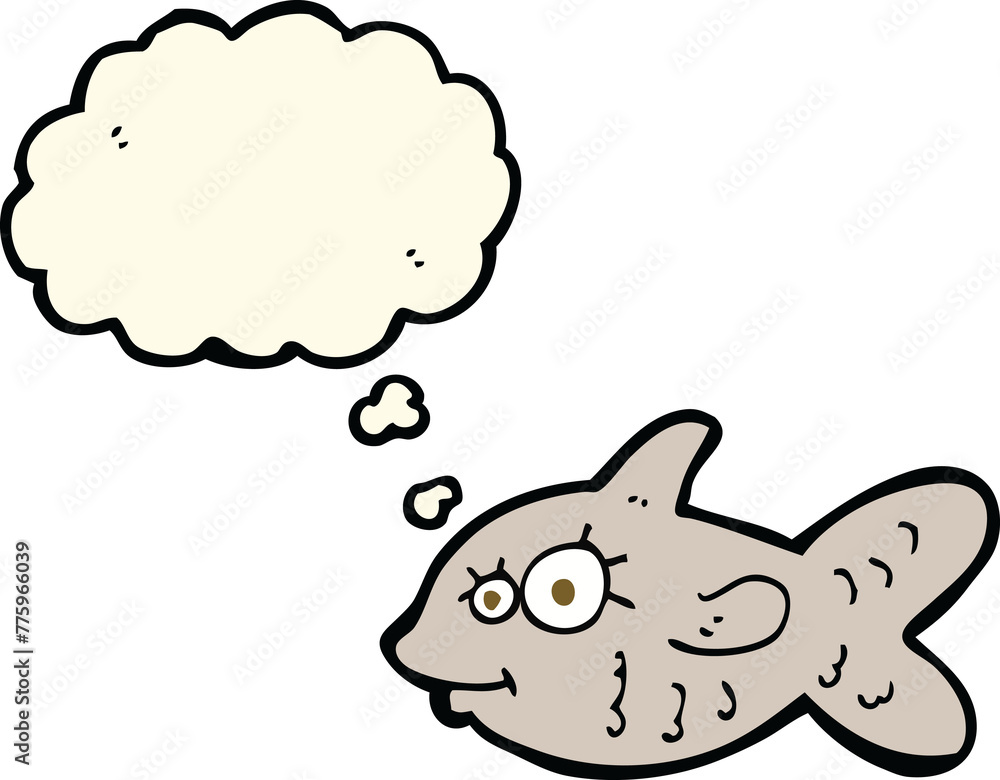 cartoon happy goldfish with thought bubble cartoon happy goldfish with thought bubble