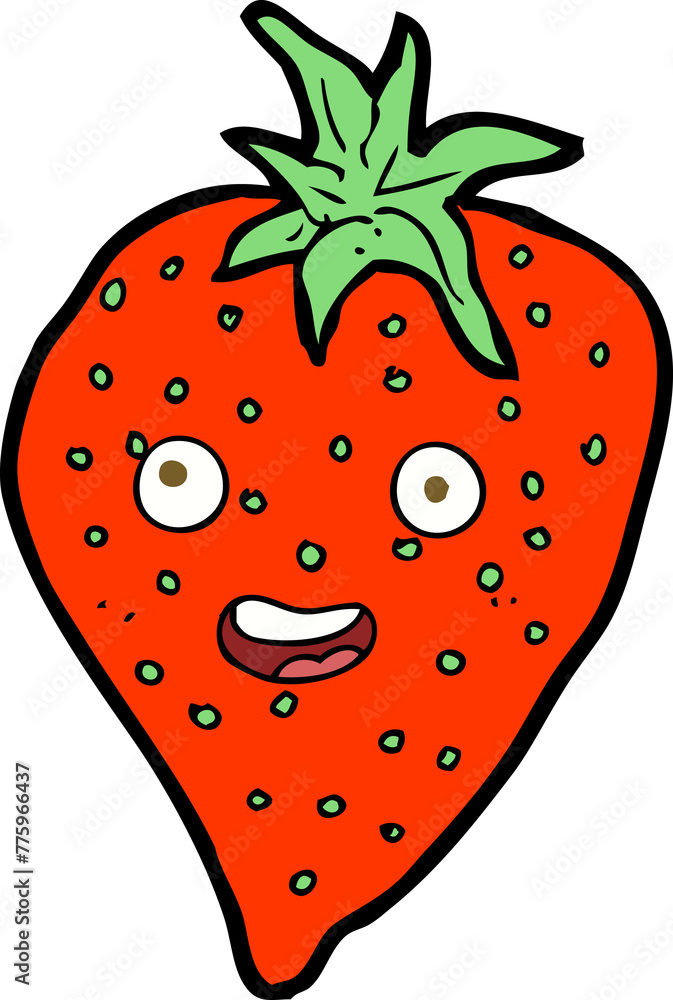 Obraz premium cartoon strawberry