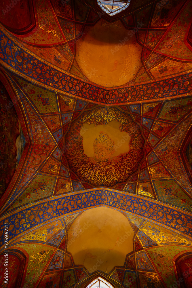 Chehel Sotoun, inside view of Chehel sotoun, Iran.