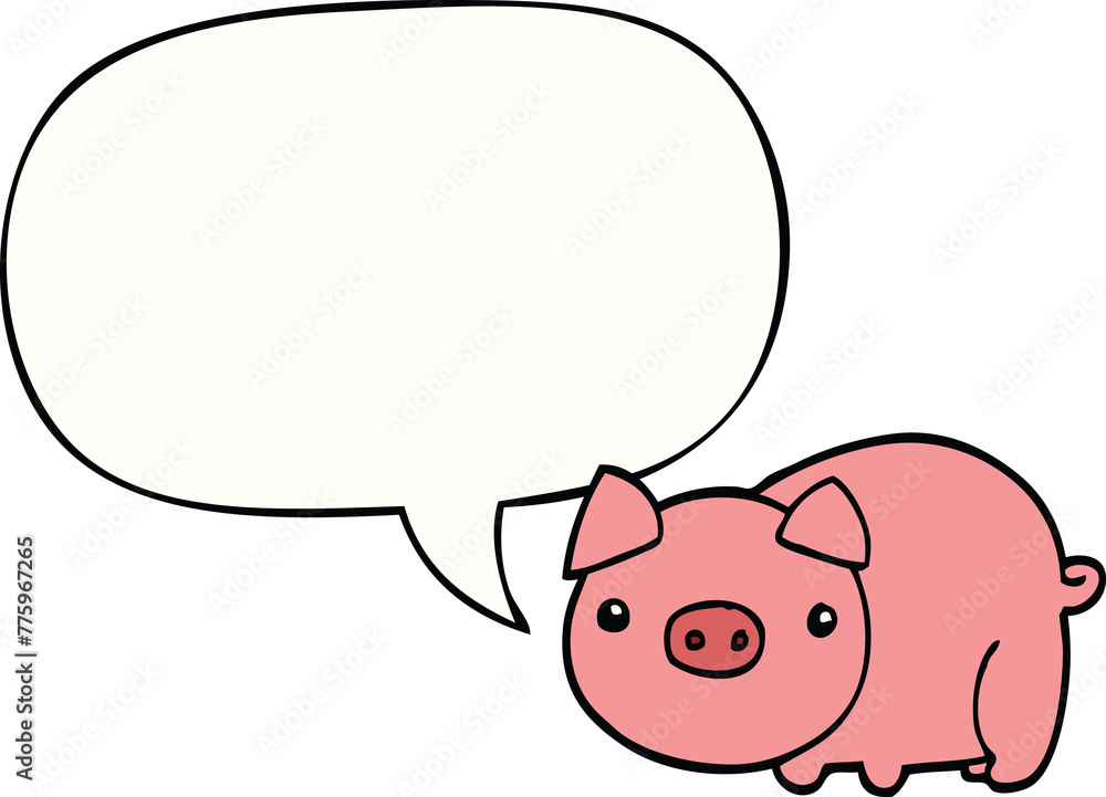 cartoon pig with speech bubble cartoon pig with speech bubble