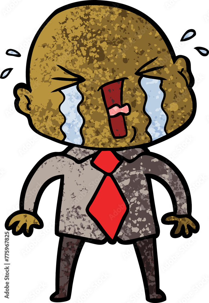 cartoon crying bald man cartoon crying bald man