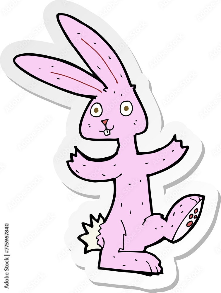 Obraz premium sticker of a cartoon rabbit