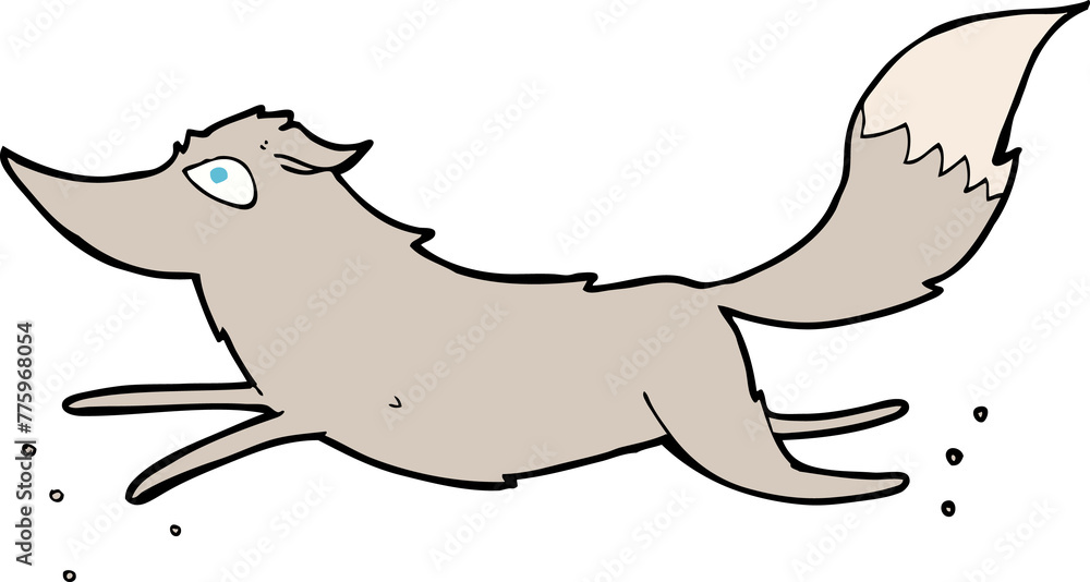 Fototapeta premium cartoon wolf running