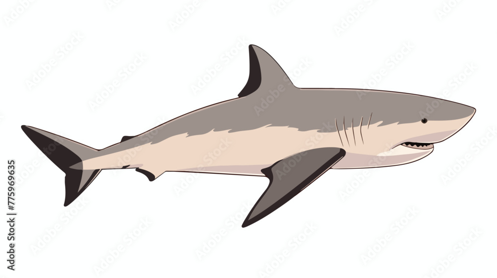 Shark fin sign icon vector flat 2d flat cartoon vac