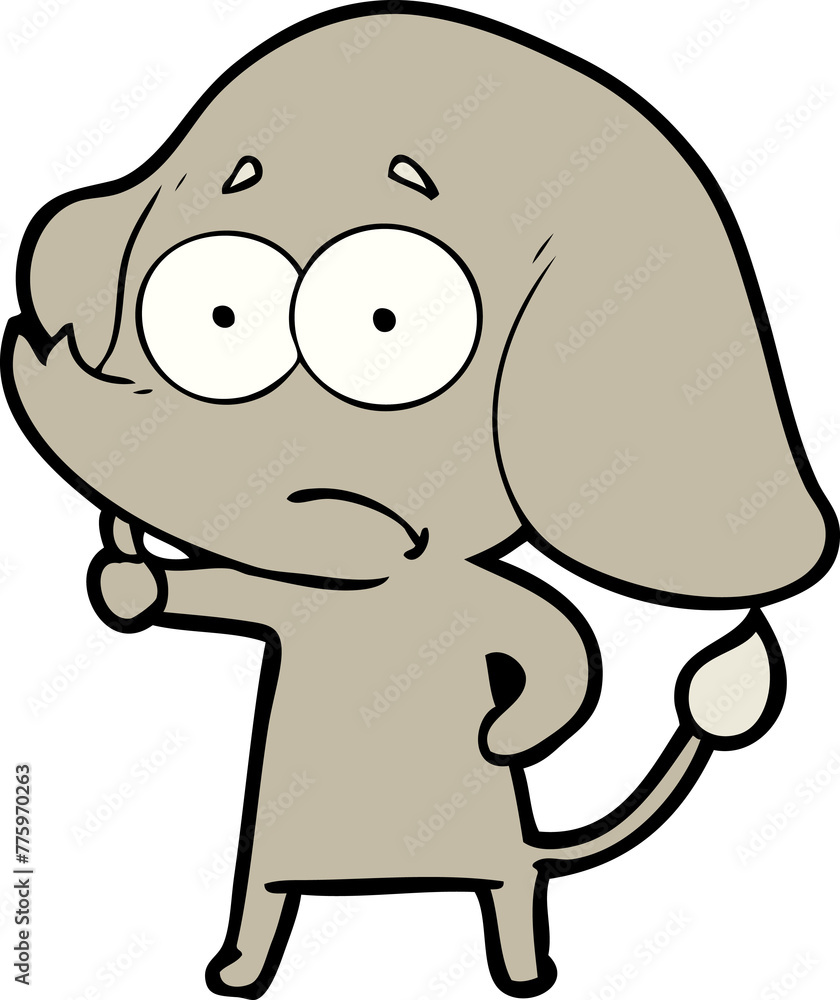 Obraz premium cartoon unsure elephant