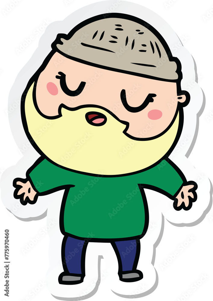 sticker of a cartoon man with beard sticker of a cartoon man with beard