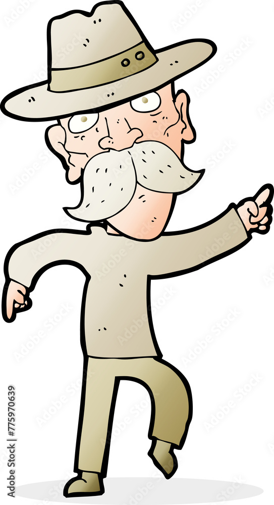 Naklejka premium cartoon man wearing a hat