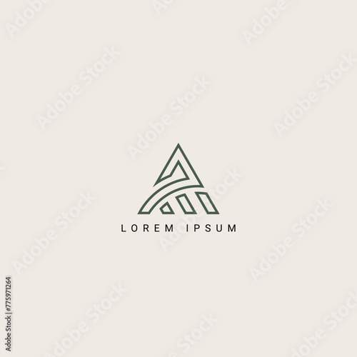 Minimal creative initial based AM logo and MA logo. Letter AM MA creative elegant monogram white color on black background