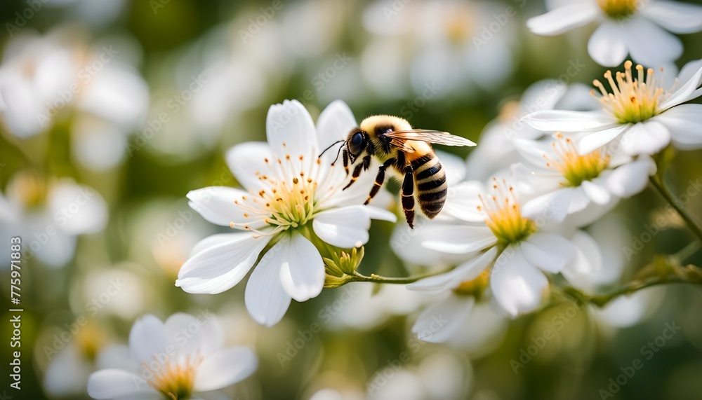 bee on a white flower on a tree
bee on a white flower on a tree