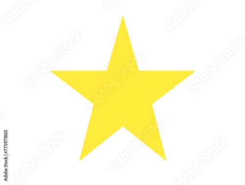 Gold star isolated on white background.Vector one golden yellow star on white background.