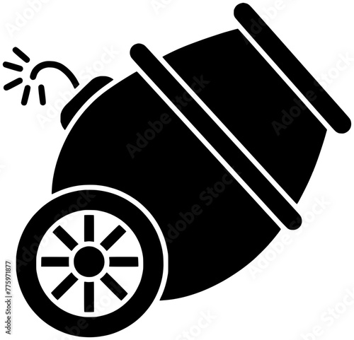 artillery illustration army silhouette cannon logo war icon history outline tourism old battle cannonball fortress military ball ammunition historic shape ancient fort stone for vector graphic