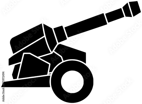 artillery illustration army silhouette cannon logo war icon history outline tourism old battle cannonball fortress military ball ammunition historic shape ancient fort stone for vector graphic