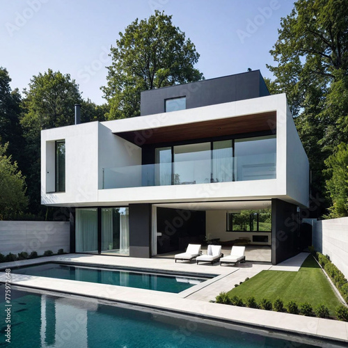 Exterior of a modern house Modern building and architecture © irfan04