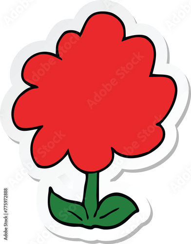 sticker of a cartoon flower