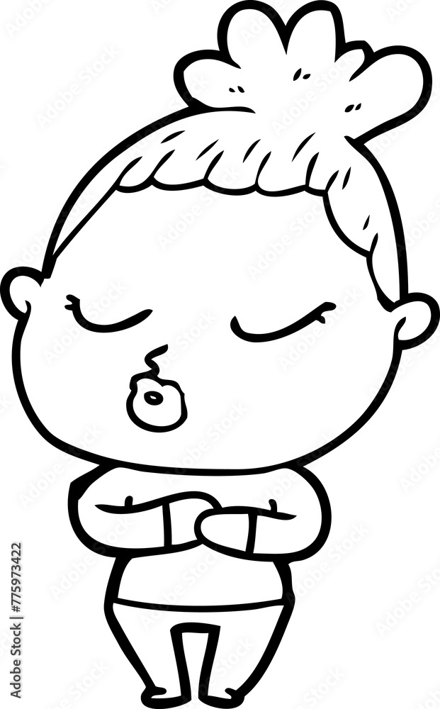 cartoon calm woman cartoon calm woman