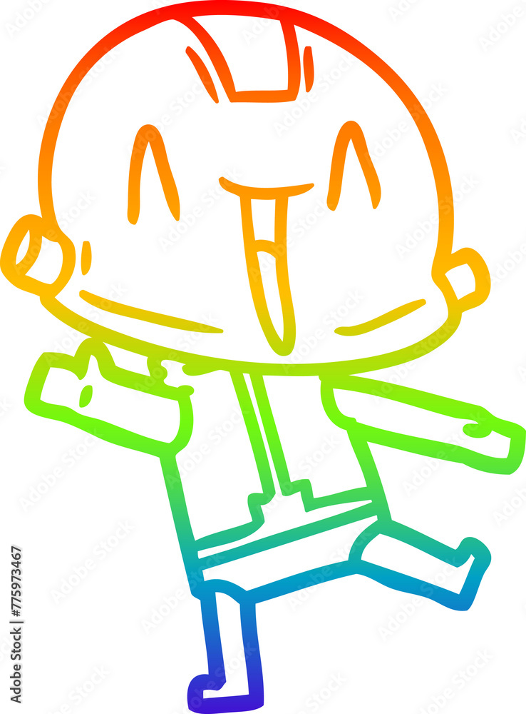 rainbow gradient line drawing of a cartoon robot rainbow gradient line drawing of a cartoon robot