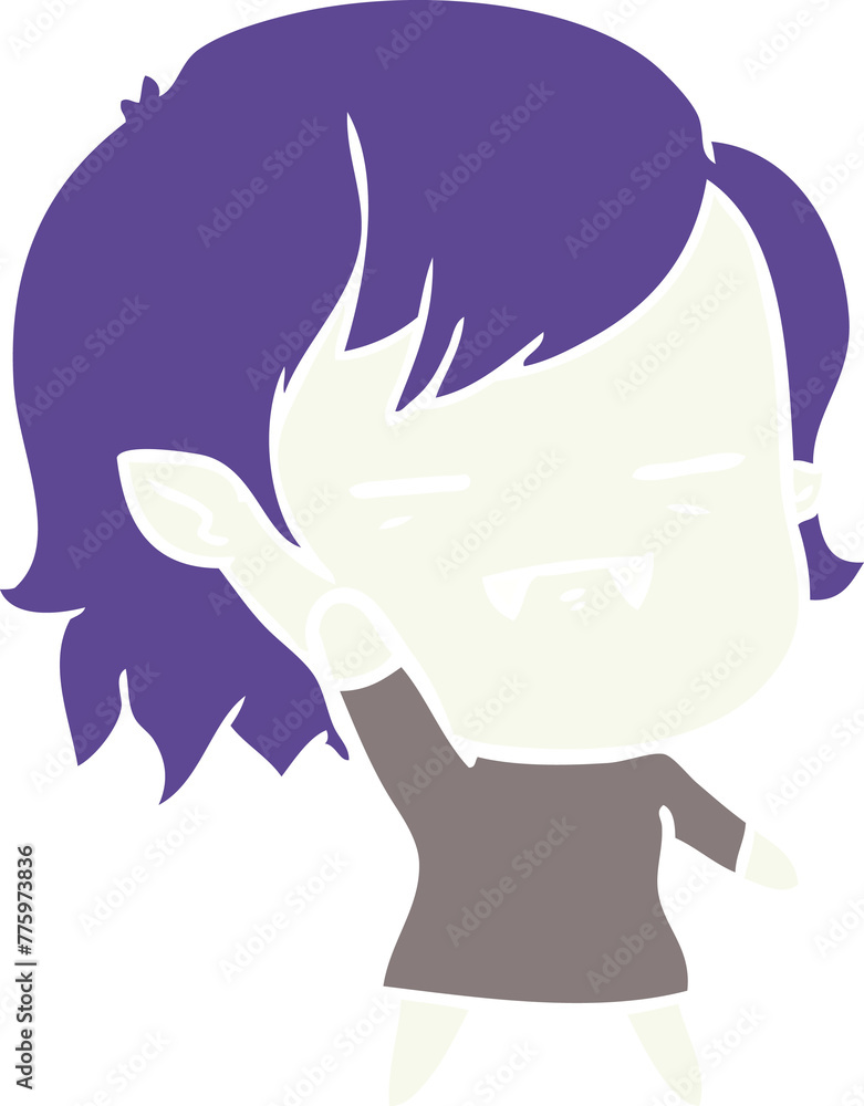 flat color style cartoon undead vampire girl flat color style cartoon undead vampire girl