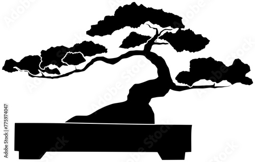 bonsai illustration leaf silhouette green logo garden icon plant outline growth tree enviroment oak summer grass park Japanese branch shape environment spring miniature for vector graphic background