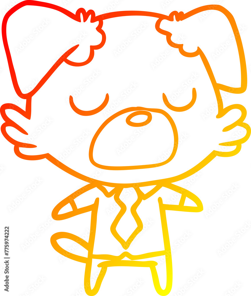 warm gradient line drawing of a cartoon dog manager warm gradient line drawing of a cartoon dog manager
