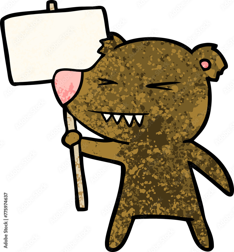Obraz premium angry bear cartoon protesting