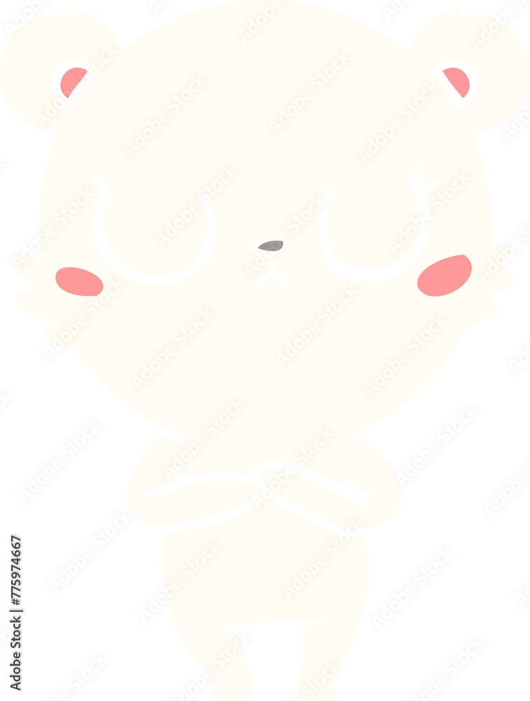 peaceful flat color style cartoon polar bear peaceful flat color style cartoon polar bear