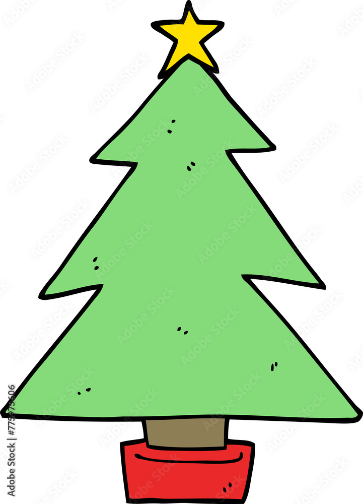 Obraz premium cartoon christmas tree