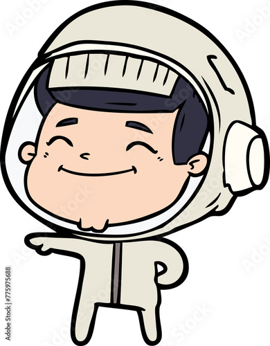 happy cartoon astronaut