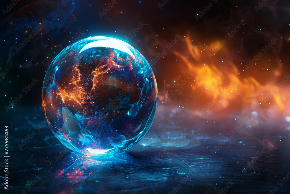 An isolated magical orb contains the universe An isolated magical orb contains the universe