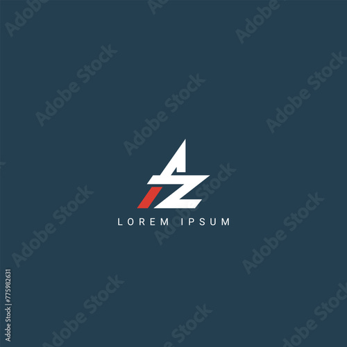 Minimal creative initial based AZ logo and ZA logo. Letter AZ ZA creative elegant monogram white color on black background