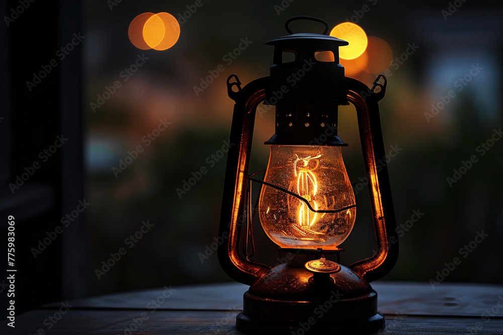 Vintage Street Lantern Illuminating the Night