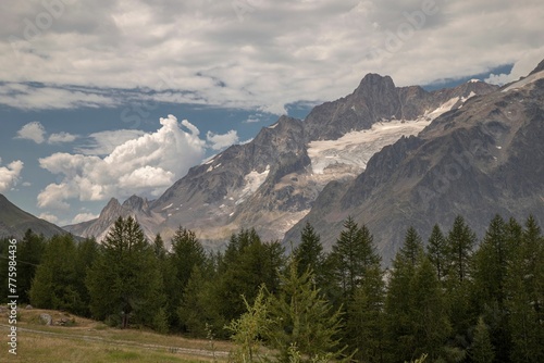 Beautiful landscape of Checrouit in Italian Alps