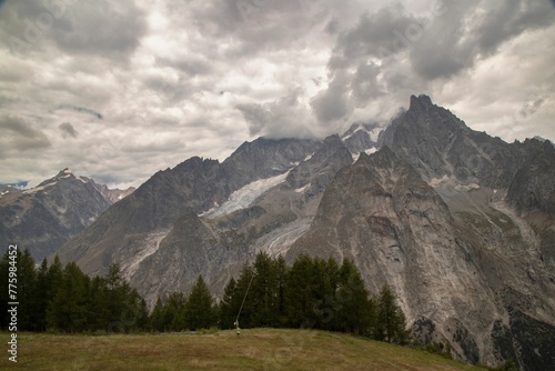 Beautiful landscape of Checrouit in Italian Alps