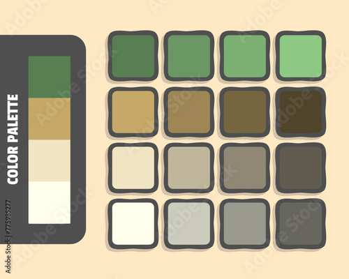 Dimgray darkkhaki bisque ivory color palette, colour matching, rgb colors, harmonious colours catalog