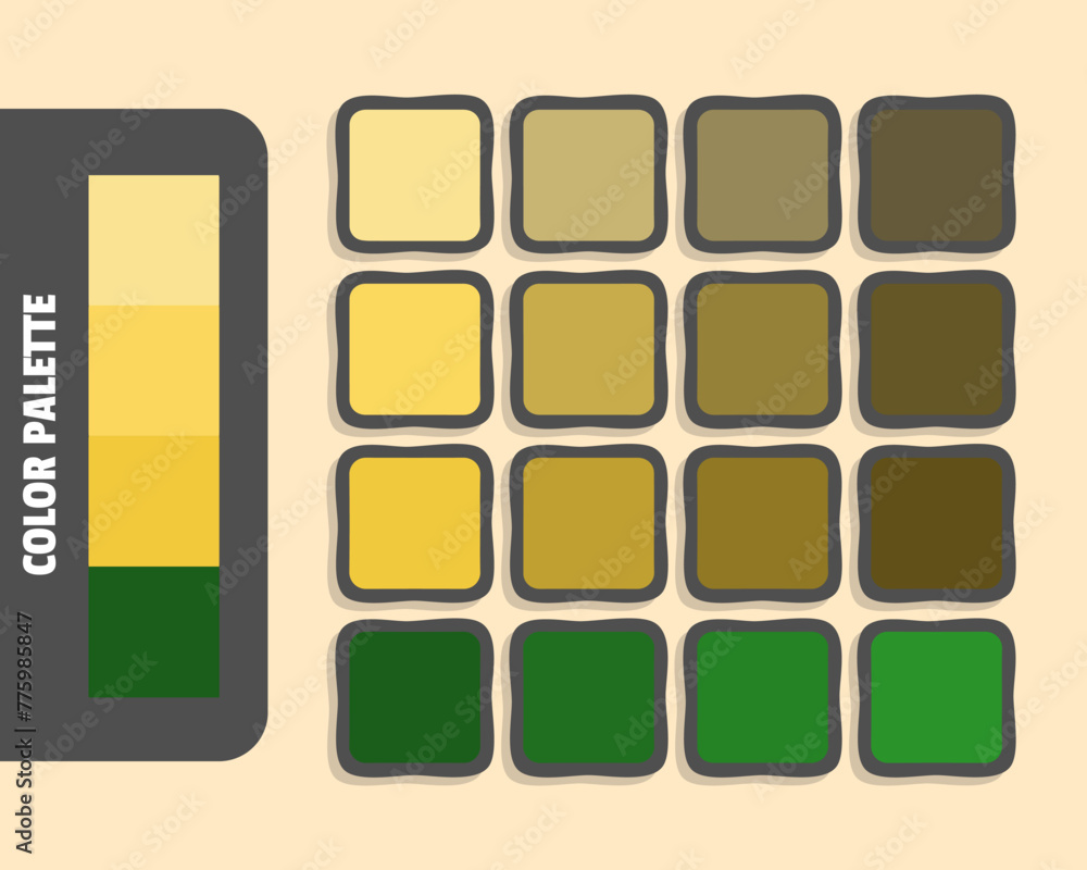 Khaki khaki goldenrod darkgreen color palette, colour matching, rgb colors, harmonious colours catalog