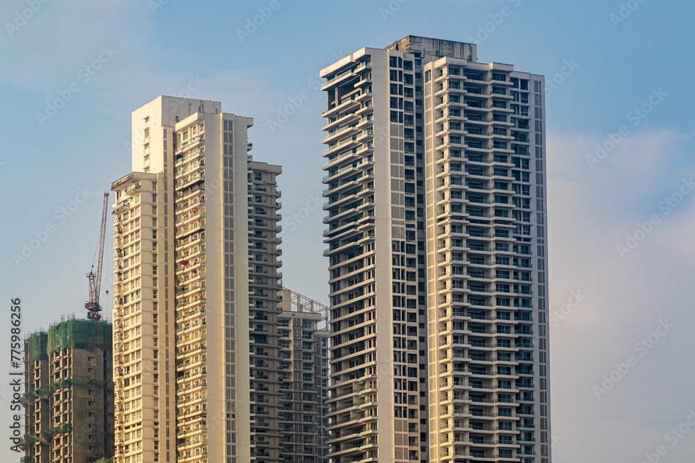 Aerial drone shot of the buildings of Mumbai, India Aerial drone shot of the buildings of Mumbai, India