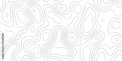 Modern Abstract Topographic map background with wave lines. Topographic map in contour black line on isolated white background. Vector illustration. paper texture Imitation of a geographical map shade