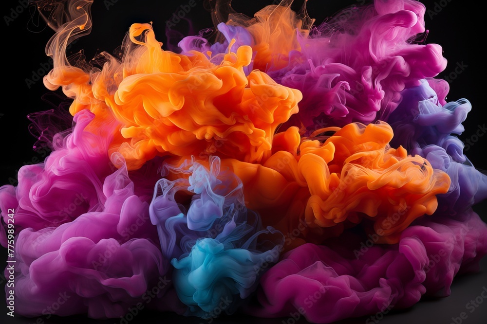 Fototapeta premium Abstract Colorful Burst Smoke Image Generated By AI