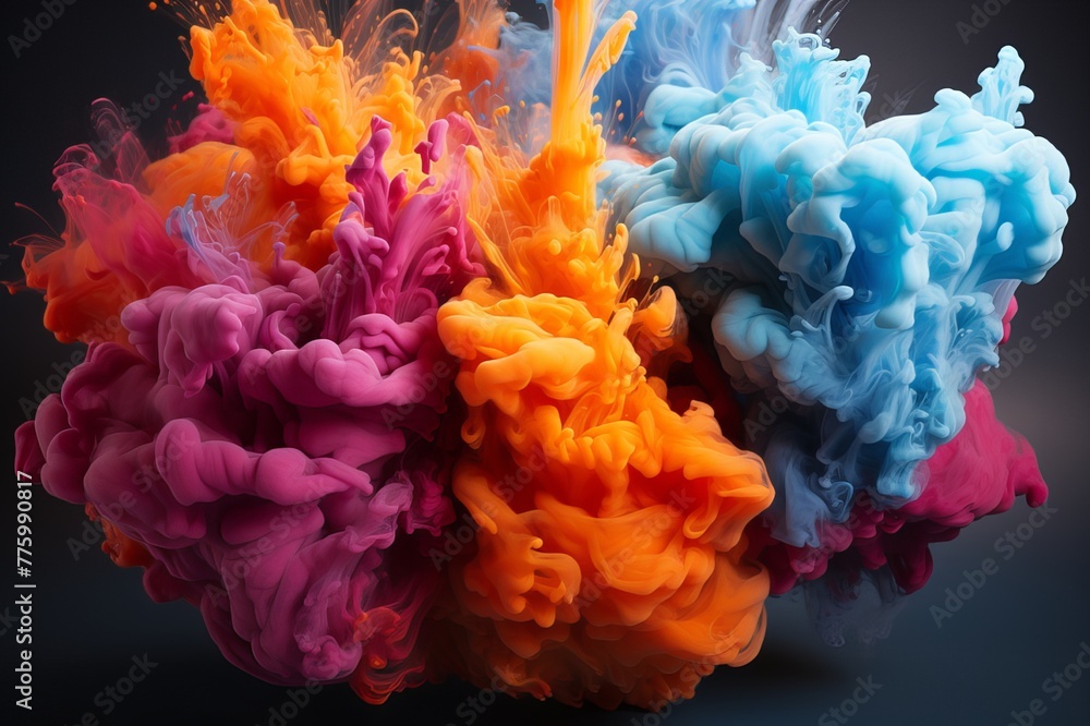 Fototapeta premium Abstract Colorful Burst Smoke Image Generated By AI