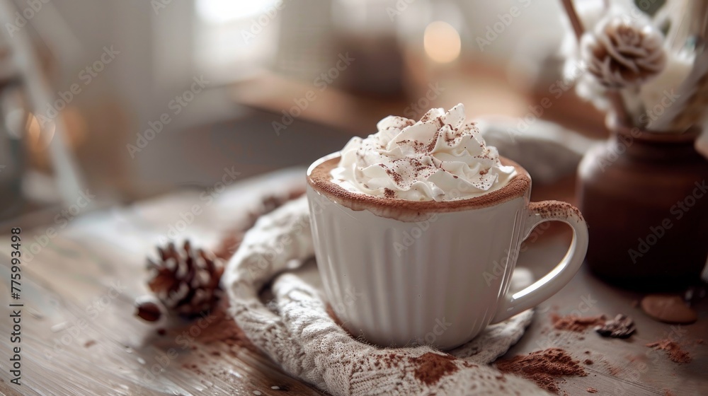 A simple yet inviting image of hot coffee in a white cup