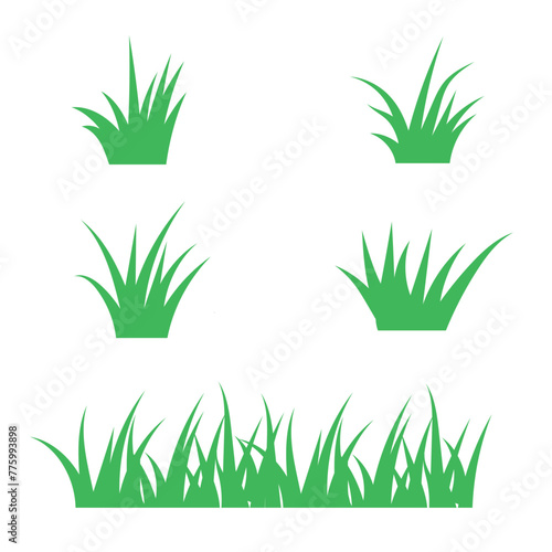 set of green grass